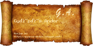 Gyöpös Andor névjegykártya