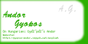 andor gyopos business card